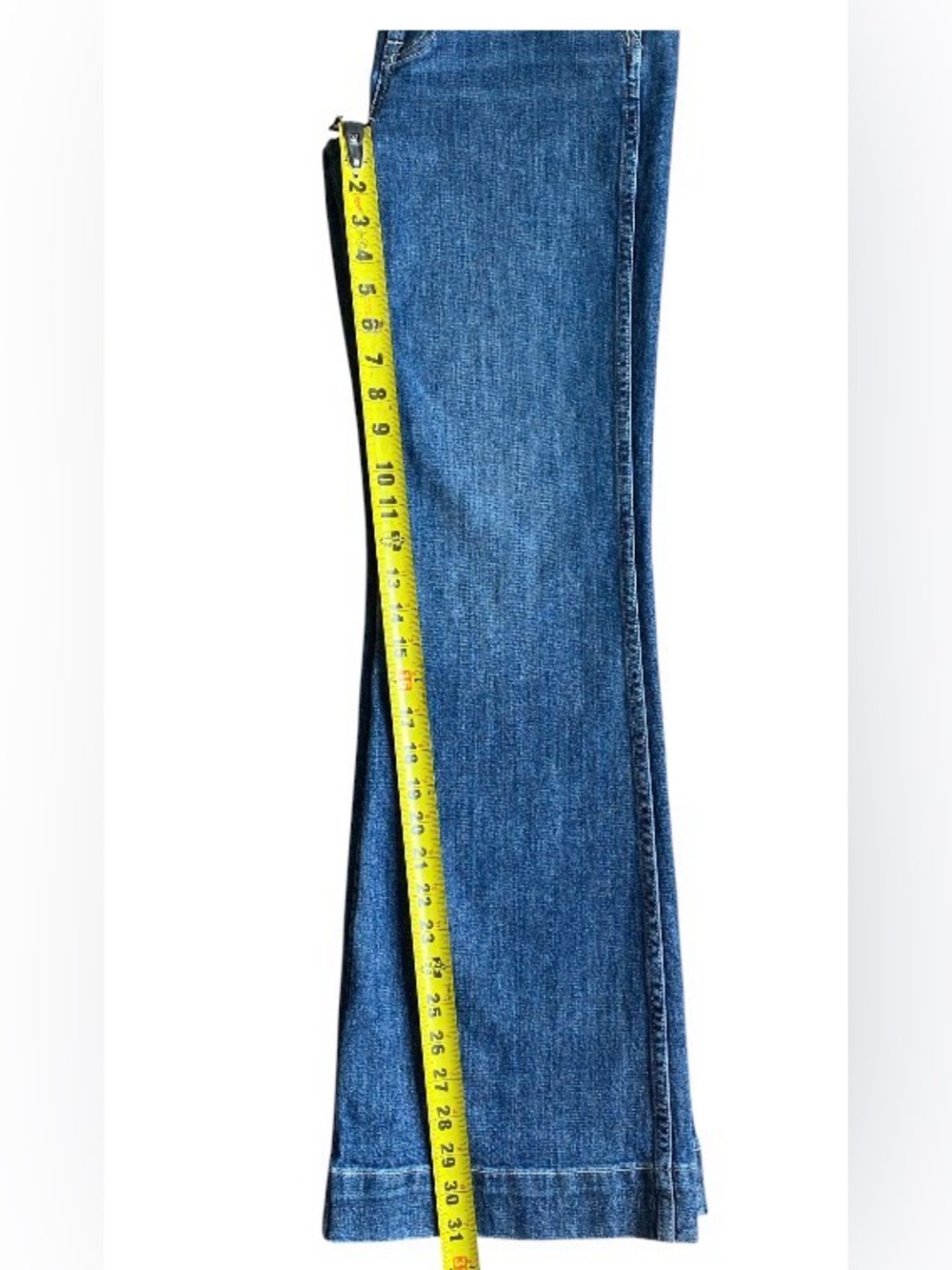J. Crew High-Rise Trouser Flare Denim Jeans Size 25 Dark Wash - Picture 6 of 11